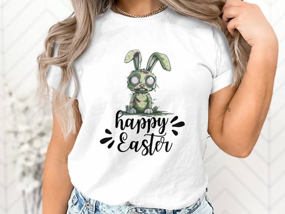 Happy Easter Bunny Rabbit Zombie Shirt- Funny Rabbit Tshirt Happy Easter Bunny Rabbit Zombie Shirt- Funny Rabbit Tshirt