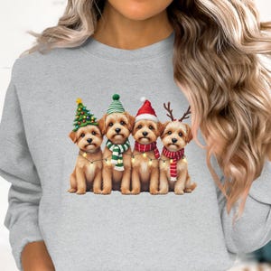Cute Dog Christmas Sweatshirt, Holiday Dog Sweatshirt, Funny Christmas Sweater, Xmas Dog Sweater, Festive Christmas Dogs Top