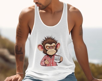Grumpy Monkey Coffee T-shirt: grappig T-shirt met dierentekenfilm