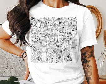 Cityscape Illustration Tee, Sweatshirt, and Tank Top: Urban