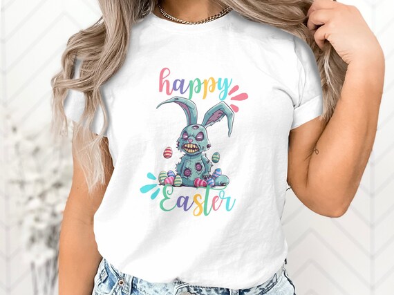 Happy Easter Bunny Rabbit Zombie Shirt- Funny Rabbit Tshirt Happy Easter Bunny Rabbit Zombie Shirt- Funny Rabbit Tshirt