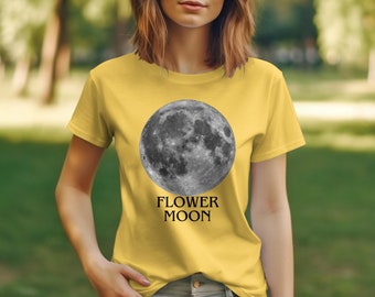 Grafisch T-shirt, sweater en tanktop Flower Moon: uniseks maanfase-astronomie-T-shirt