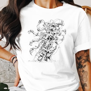 Futuristic Robot Design T Shirt, Sci Fi Mechanical Art Tee, Cyberpunk Machine Graphic Top, Unique AI Creature Shirt, Cool Robot Tee