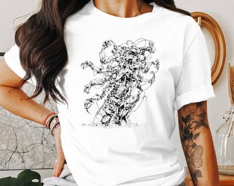 Koszulka, bluza i top z motywem futurystycznego robota: koszulka z grafiką Sci-Fi Cyberpunk Machine