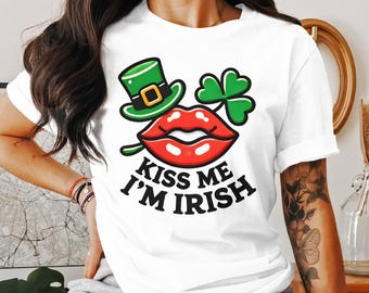 Koszulka, bluza i podkoszulek Kiss Me I'm Irish: zabawny strój na Dzień Świętego Patryka