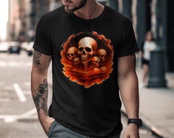 Aquarell Schädel T-Shirt, Sweatshirt und Tank Top: Gothic Horror Graphic Tee