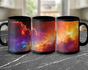 Kosmische Nebelfleck-Tasse: Galaxie-Raum-Wolken-Kunst - Himmlisches Geschenk