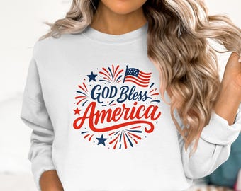 Gud välsigne Amerika T-shirt: Patriotisk USA-flagga T-shirt