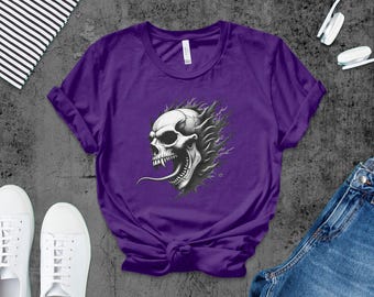 Camiseta de calavera gótica: camiseta de terror con arte oscuro y vanguardista