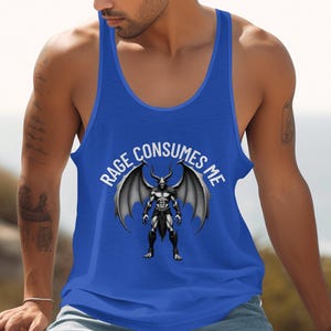 Rage Consumes Me T-Shirt, Dark Demon T-Shirt, Fantasy Art T-Shirt, Gothic T-Shirt, Evil Horned Demon, Wings T-Shirt, Scary T-Shirt