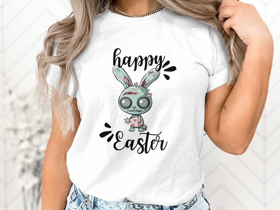 Happy Easter Bunny Rabbit Zombie Shirt- Funny Rabbit Tshirt Happy Easter Bunny Rabbit Zombie Shirt- Funny Rabbit Tshirt