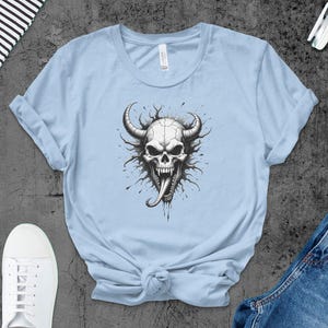 Devil Horns Skull T-Shirt: Gothic Rock Graphic Tee
