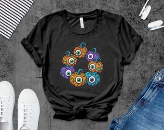 Eyeball Pumpkin Halloween Tee, Sweatshirt, and Tank Top: Spooky Goth Design