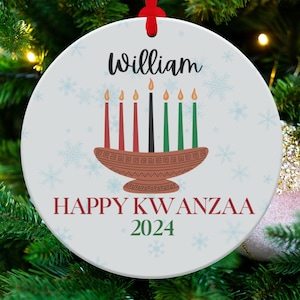 Personalized Kwanzaa Ornaments 2024, Kwanzaa Celebration Decor, Happy Kwanzaa Ornaments, Candle Holder Ornament, Holiday Decor