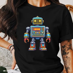 Retro Robot T-Shirt, Cute Robot Tee, Cool Robot Design, Fun Robot Art Shirt, Vintage Robot Gift, Sci-Fi Apparel, Robot Lover Shirt