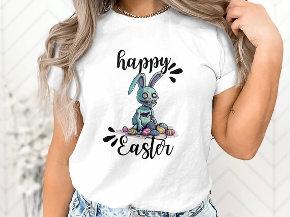 Happy Easter Bunny Rabbit Zombie Shirt- Funny Rabbit Tshirt Happy Easter Bunny Rabbit Zombie Shirt- Funny Rabbit Tshirt