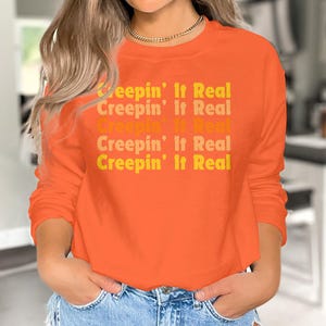 Creepin&#39; It Real T-Shirt, Funny Halloween Tee, Retro Style Shirt, Graphic T-Shirt, Cool Halloween Apparel, Statement Shirt, Fall Fashion