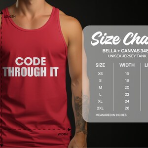 Code Through It Unisex Jersey Tank, Motivational Workout Tank, Fitness Tank Top, Inspirational Gym Shirt, Activewear for Men and Women