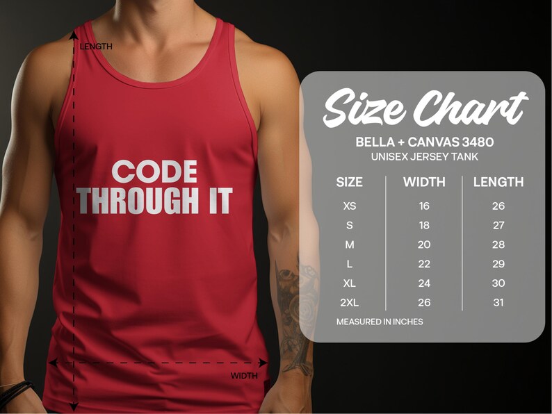 Code Through It Unisex Jersey Tank, Motivational Workout Tank, Fitness Tank Top, Inspirational Gym Shirt, Activewear for Men and Women