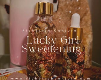 Rich Bitch Conjure&#39;s Lucky Girl Sweetening Oil | Domination Abundance Prosperity Wealth Good Luck | Venus Love Magick Spells w/Money, Honey