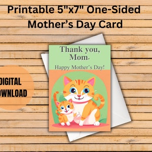 Printable Mother&#39;s Day Card, Happy Mother&#39;s Day Card, Mother&#39;s Day Digital Printable Card, Mother&#39;s Day Digital, Mother&#39;s Day Card, Download
