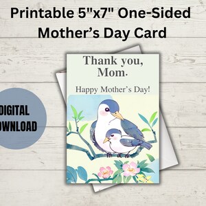 Printable Mother&#39;s Day Card, Happy Mother&#39;s Day Card, Mother&#39;s Day Digital Printable Card, Mother&#39;s Day Digital, Mother&#39;s Day Card, Download