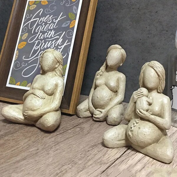 Pregnant Woman Sculpture | Birth Figurine Desk Ornaments | Motherhood