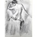 Untitled, 10 May, A2 size, original charcoal artwork, life drawing, figure drawing, nude model, mature, woman, female