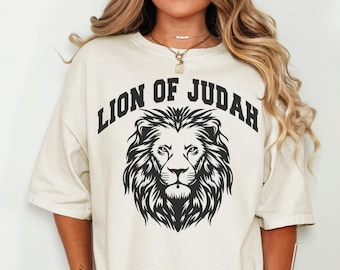 Camiseta do Leão de Judá, Camiseta Cristã, Camiseta do Leão de Jesus, Camiseta com Base na Fé, Camiseta com Versículo da Bíblia, Top Religioso, Camiseta com Escritura, Vestuário de Fé
