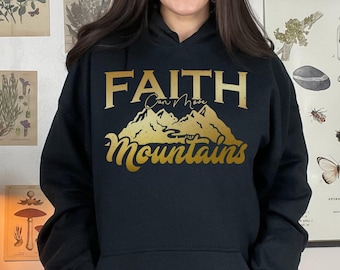 Sweat à capuche chrétien, La foi peut déplacer des montagnes, cadeau de versets bibliques, sweat à capuche religieux, vêtements religieux, vêtements chrétiens, sweat à capuche gospel, cadeau foi