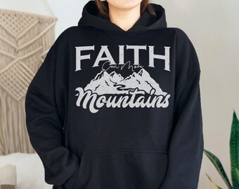 Sweat à capuche chrétien, La foi peut déplacer des montagnes, cadeau de versets bibliques, sweat à capuche religieux, vêtements religieux, vêtements chrétiens, sweat à capuche gospel, cadeau foi