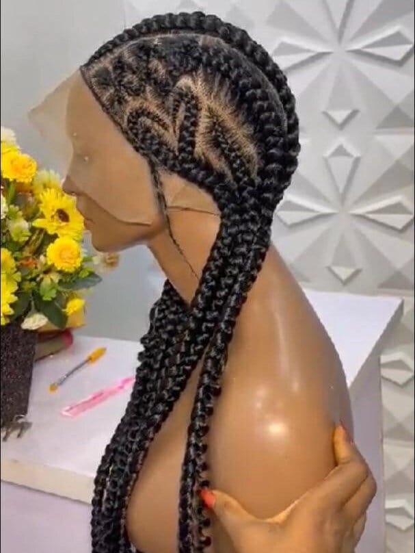 Cornrow Heart Braided Wig - Etsy display picture 3