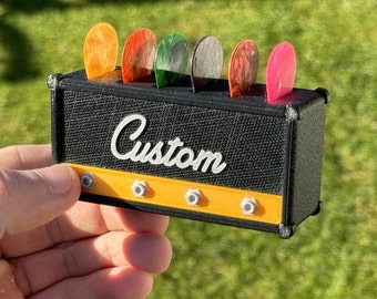 Personalized Mini Guitar Pick Plectrum Holder Jack Amp Display