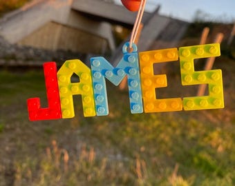 Custom Name Ornament with Hand Crafted Lego Brick Letters | 3D Printed Christmas Decoration