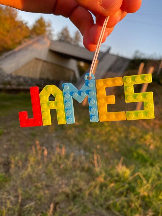 Custom Name Ornament with Hand Crafted Lego Brick Letters | 3D Printed Christmas Decoration