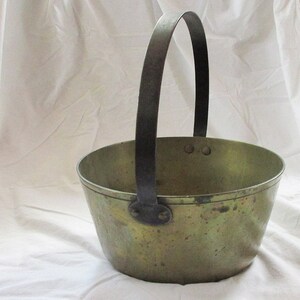 Large Antique Camp Fire Brass Cast Iron Cooking Vessel Pot Circa 1865 Civil War Era