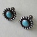 Vintage 1960s Mexican Mexico Sterling Silver Turquoise Earrings Screwback