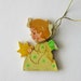 Vintage Germany Christmas Angel With Star Erzgebirge Wood Wooden Fretwork Flat Ornament