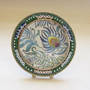 Italy 2-11/16&quot; Tall Frame Vintage Micro Mosaic Circa 1970s Leaves Flowers Old Italian Easel Back Picture Frame