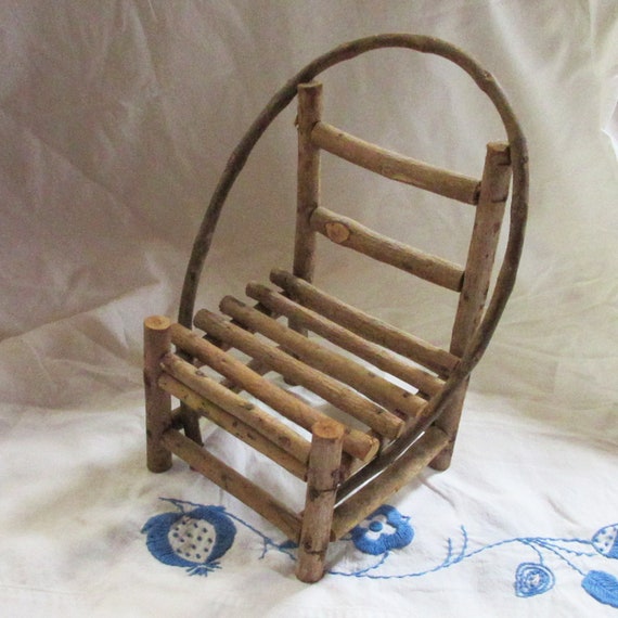 Miniature Dollhouse FAIRY GARDEN ~ Rust Brown Scalloped Metal Rocking Chair