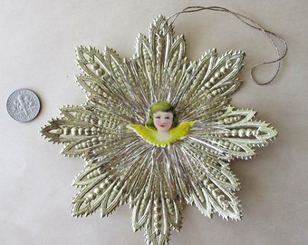 Vintage West Germany Foil And Tinsel Christmas Ornament Dceoration Made For Neiman Marcus 1970s Box And Label