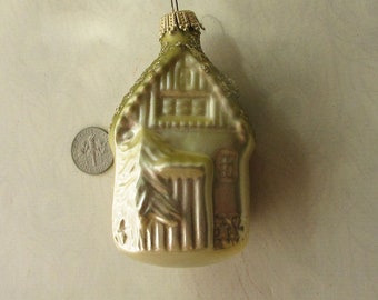 Vintage Germany Christmas Alpine House Ornament Krebs Lauscha Blown Glass