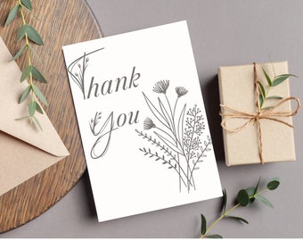 Set of Chic Floral Thank You Cards Instant Download Variety of Stylish Printable Thank You Cards  Flower Designs  Perfect for All Occasions