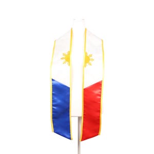 Philippines Flag Embroidered Graduation Stole | Sash | Scarf | Filipino Heritage - SHIPS SAME DAY