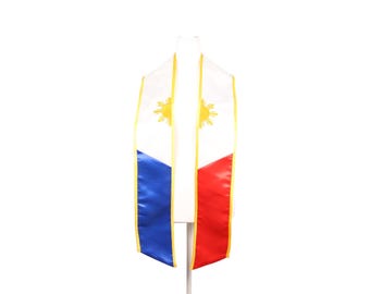Philippines Flag Embroidered Graduation Stole