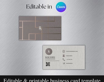 Editable Business Card Template Canva Template Business Card Instant