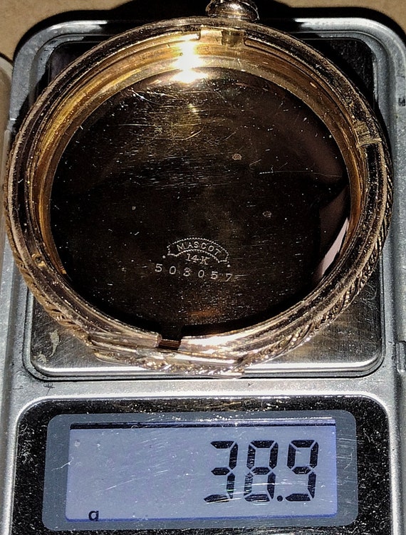 14k Solid Gold Pocket Watch Case Gem