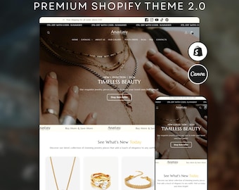 Thème Shopify pour bijoux : système d'exploitation 2.0 moderne, épuré et optimisé pour le référencement