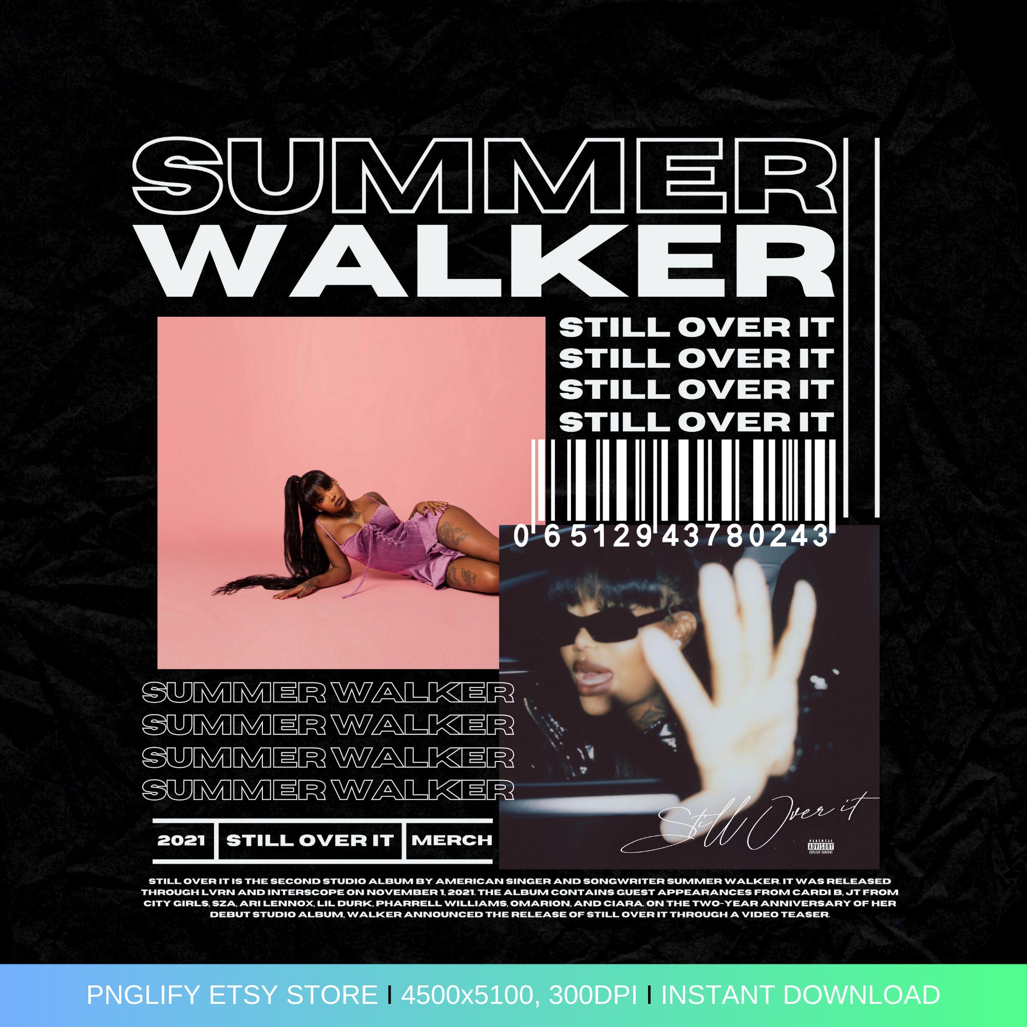 Summer Walker Design, Instant Download, Still Over It, Summer Walker Album Cover, Summer Walker