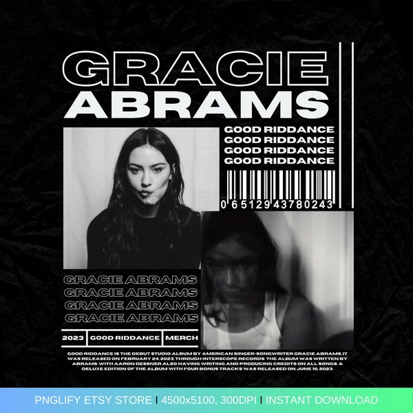 Gracie Abrams T-Shirt Design, Instant Download, Free Commercial Use, Good Riddance Album, Gracie Abrams Png, High Quality Png, Gracie Abrams